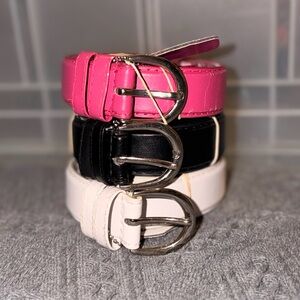 Stylish Women's Belt Set - Pink, Black, and White
